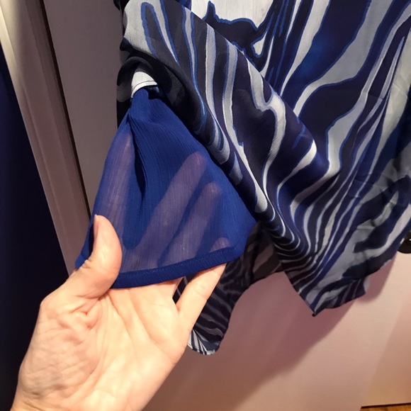 VT Luxe High Low Blue Zebra Print Maxi Dress - Picture 4 of 6